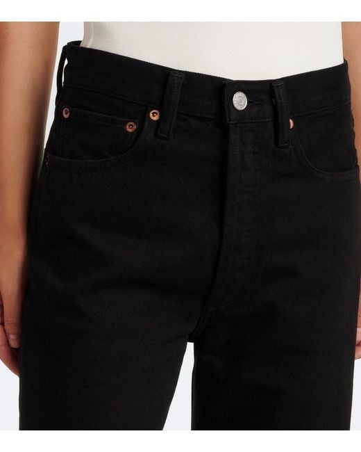Agolde Black Big Cuff Wide-Leg Jeans