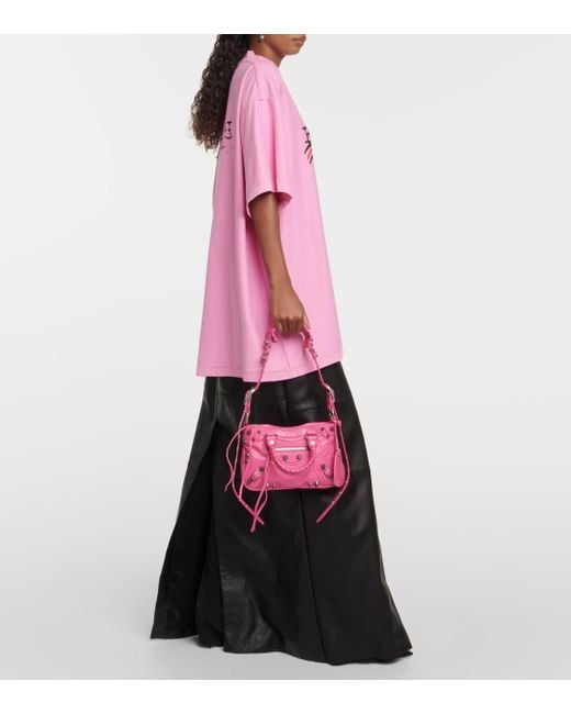 Balenciaga Pink Neo Cagole Small Leather Tote Bag