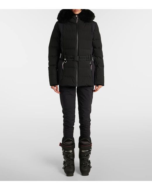 Yves Salomon Black Shearling-Trimmed Ski Jacket