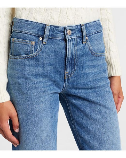 AG Jeans Blue Siena Low-Rise Straight Jeans
