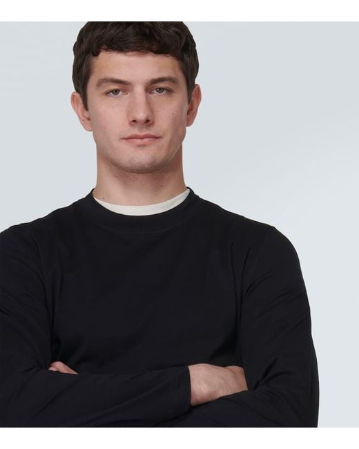 Brunello Cucinelli Pullover Aus Baumwolle in Black für Herren