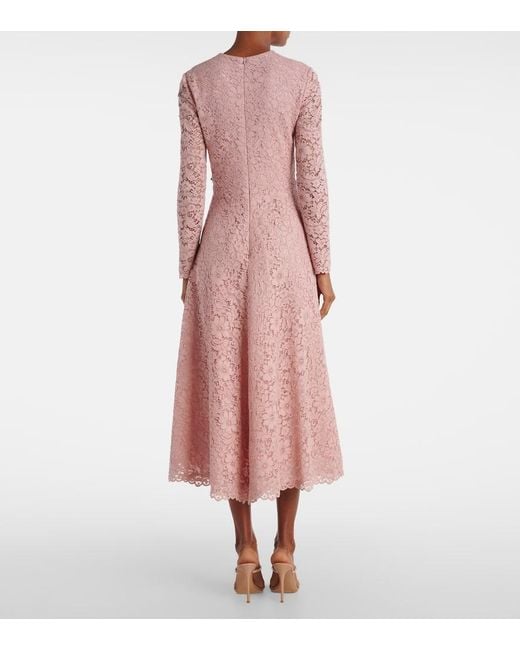 Robe Midi Marlena Brodee En Dentelle Costarellos en coloris Pink