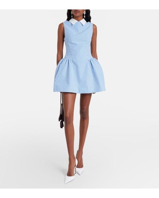 ShuShu/Tong Blue Gingham Cotton Minidress