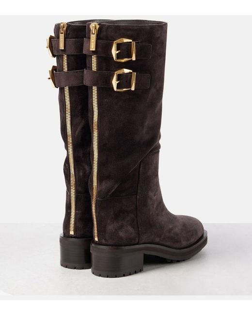 Jimmy Choo Brown Brooklyn Kb 50 Suede Knee-High Boots