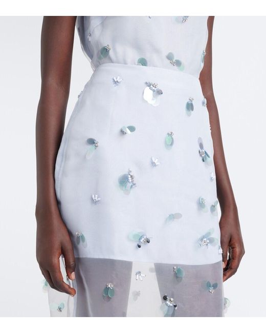 Jonathan Simkhai Blue Delilah Embellished Midi Skirt