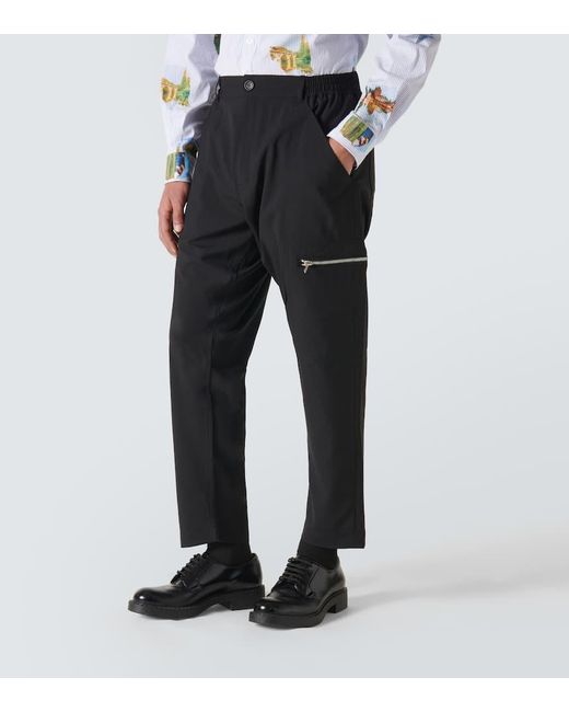 Pantaloni chino cropped di Comme des Garçons in Black da Uomo