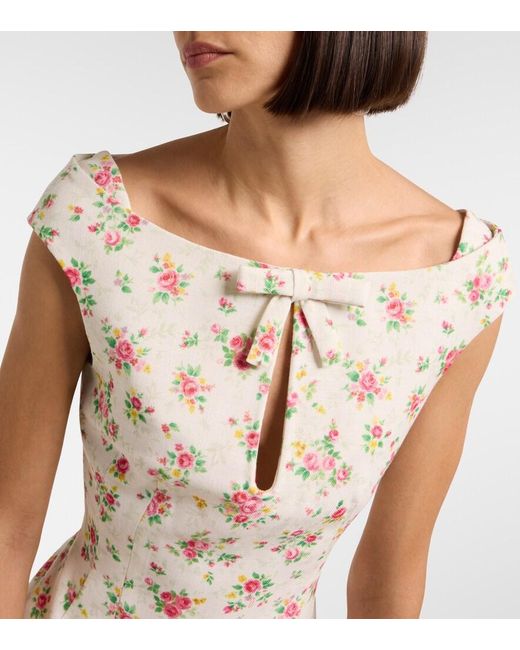 ShuShu/Tong White Bow-Detail Floral Top