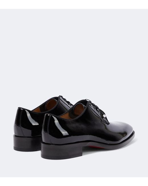 Christian Louboutin Black Chambeliss Patent Leather Derby Shoes for men