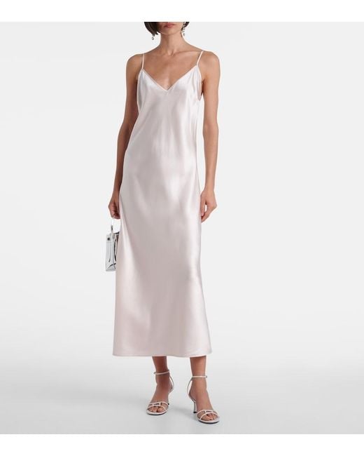 Joseph White Silk Satin Slip Dress