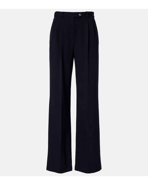 Pantalones Anchos Virgil De Gabardina De Lana The Row de color Blue