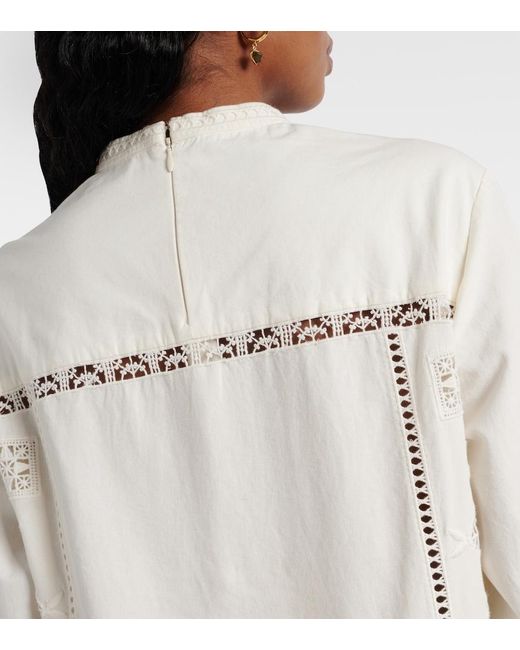 Isabel Marant White Severine Macrame Cotton Top