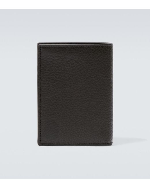 Saint Laurent Black Cassandre Leather Wallet for men