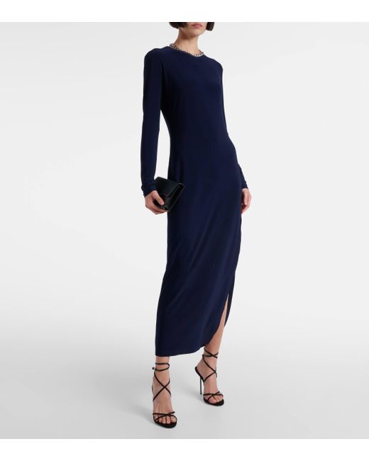 Norma Kamali Blue Jersey Maxi Dress