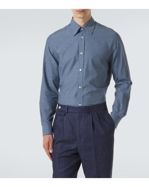 Dunhill Blue Cotton Shirt for men