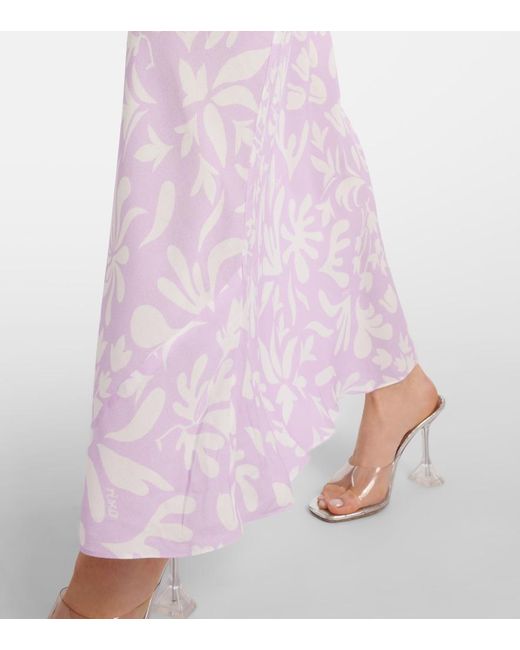 Rixo Purple Alondra Printed Maxi Dress