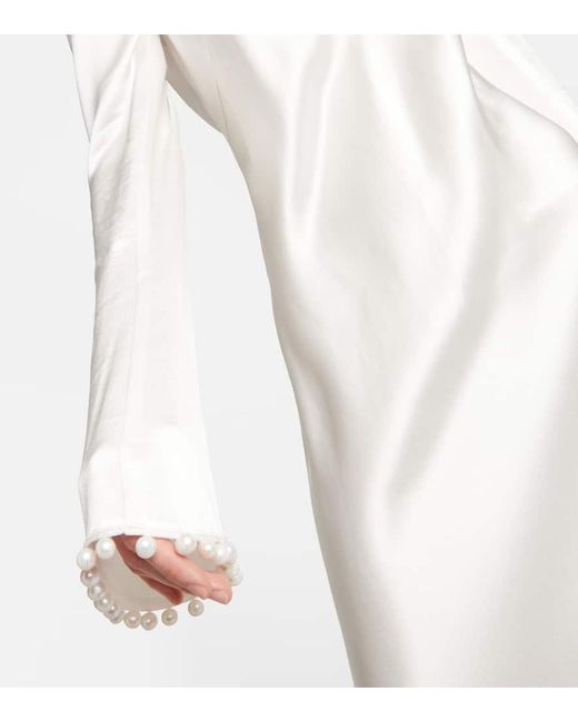 Abito Lungo Da Sposa Praiano di Galvan in White