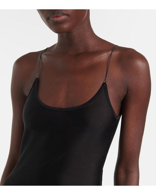 Alaïa Black Sheer Knitted Midi Dress