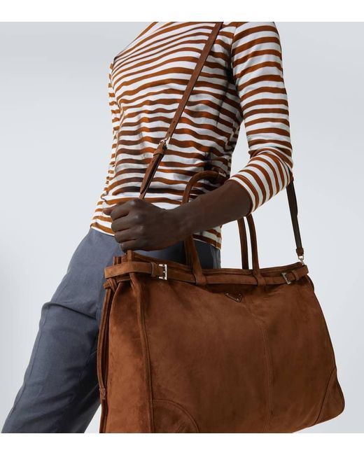 Prada Tote Aus Veloursleder in Brown für Herren