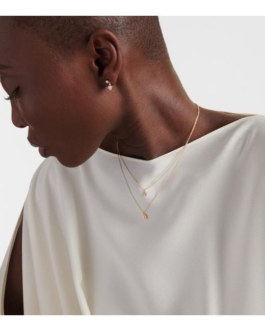 Sophie Bille Brahe White Soleil Simple 18Kt Necklace With Diamonds