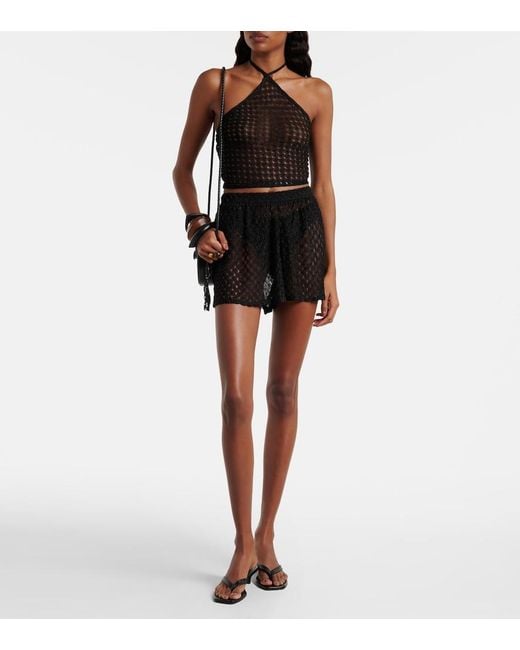 Missoni Black Crochet Lame Shorts