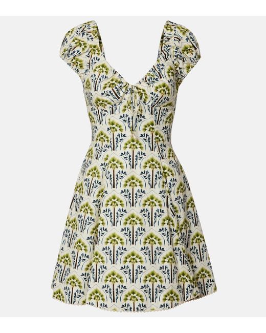 Agua Bendita Green Mati Moriche Cotton Poplin Minidress