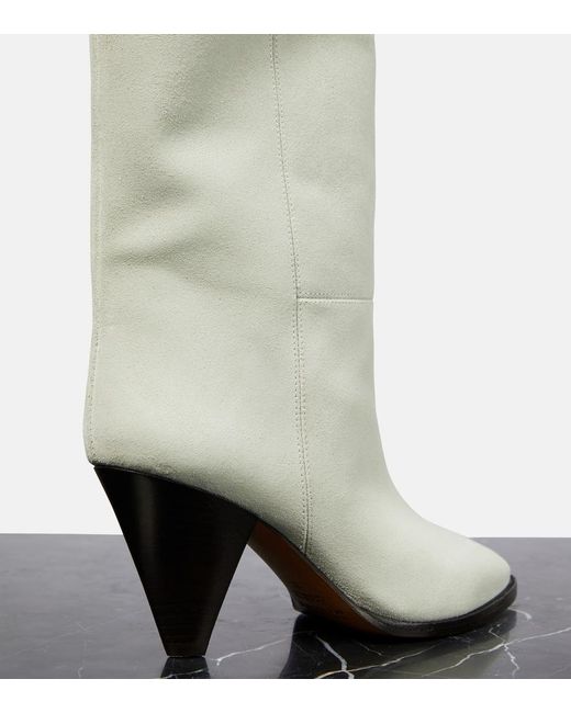 Isabel Marant White Rouxa Suede Ankle Boots