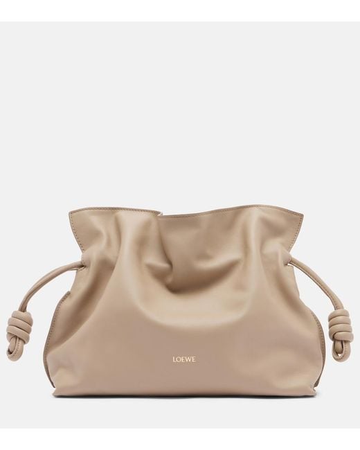Loewe Natural Flamenco Medium Leather Clutch