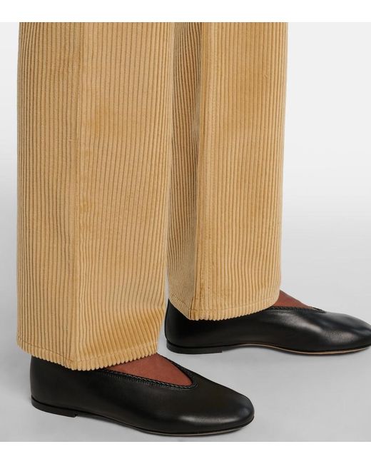 Bottega Veneta Natural Cotton Corduroy Flared Pants