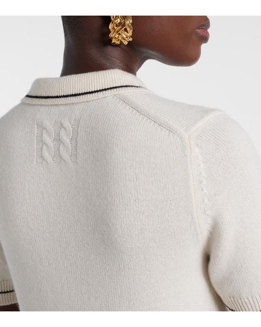 Nili Lotan White Carline Cashmere Polo Sweater