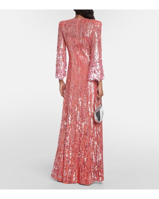 Jenny Packham Red Sequined Gown