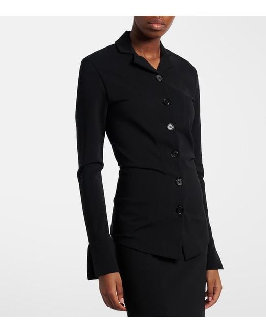 Jil Sander Black Jersey Top