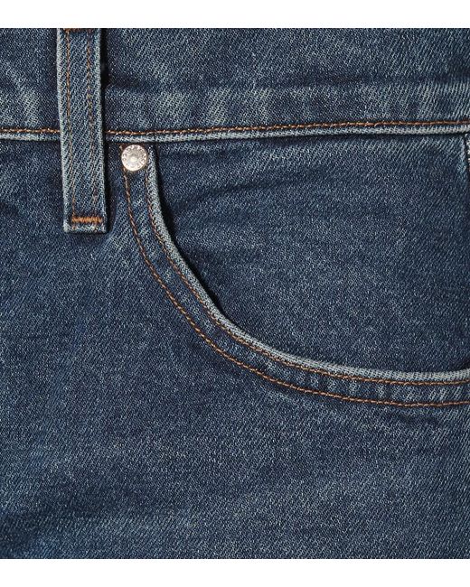 Goldsign Blue High-Rise Cropped Wide-Leg Jeans