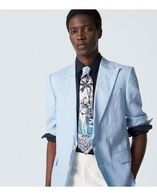 Dolce & Gabbana Blue Printed Silk Twill Tie for men