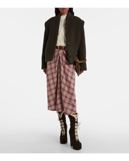 Paris Texas Black Malena 145 Suede Platform Mid-Calf Boots