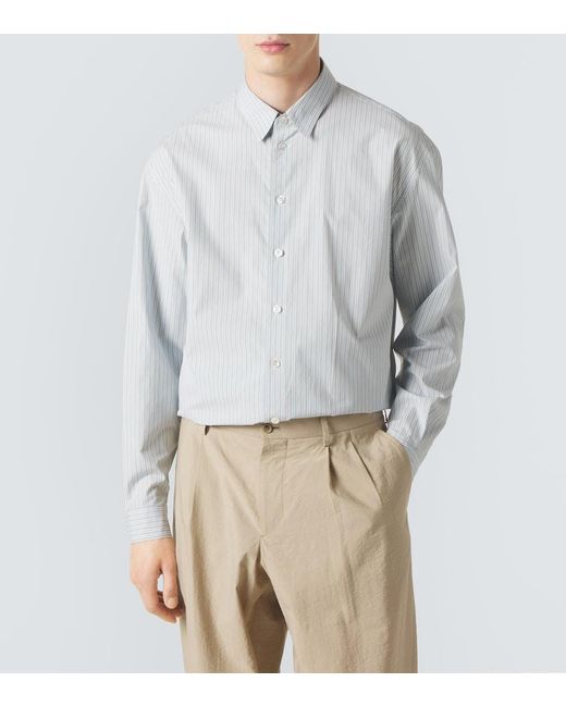 Giorgio Armani White Archivio Striped Cotton Shirt for men