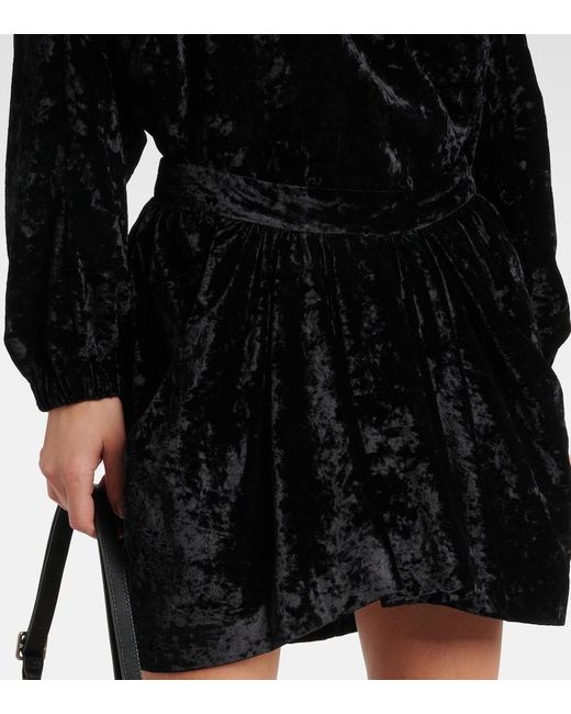 Isabel Marant Black Lashay Velvet Skirt