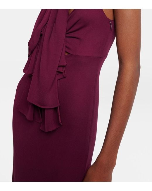 Alaïa Purple Bow-Detail Halterneck Jersey Gown