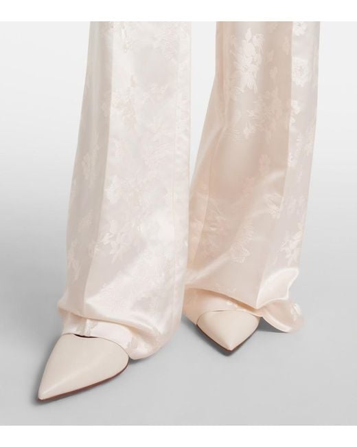 Gabriela Hearst White Amari 90 Leather Slingback Pumps