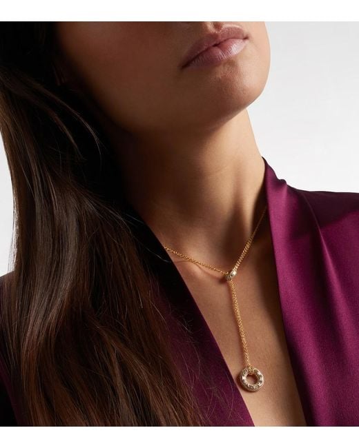 SHAY White Orbit 18Kt Lariat Necklace With Diamonds
