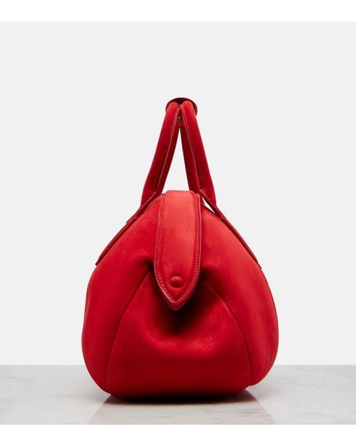 Alaïa Red Purse Small Suede Top-Handle Bag