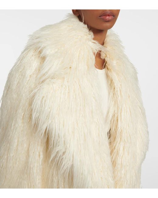Frankie Shop Natural Nicole Oversized Faux Fur Coat