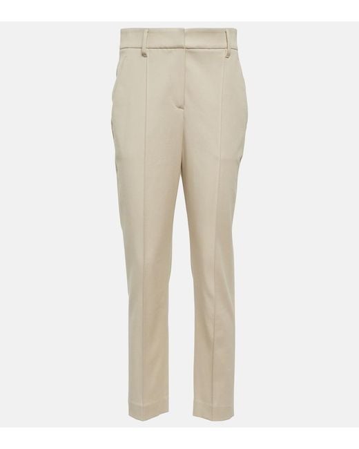 Brunello Cucinelli Natural Cotton-Blend Slim Pants