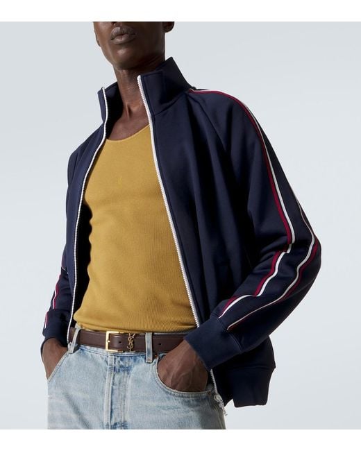 Saint Laurent Blue Cotton-Blend Track Jacket for men