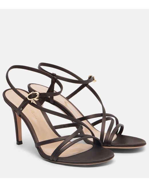 Gianvito Rossi Black Satin Sandals