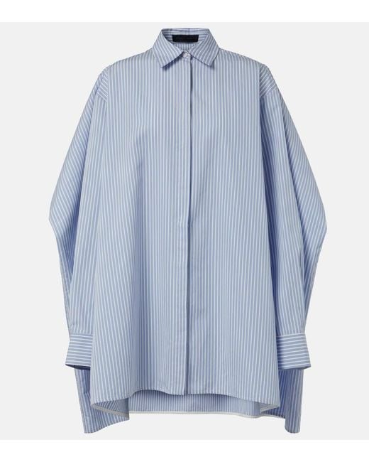 Proenza Schouler Blue Isla Striped Cotton And Silk Minidress