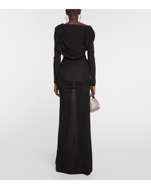 GIUSEPPE DI MORABITO Black Ruched Gown