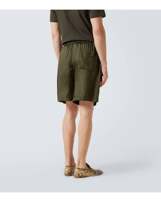 Dries Van Noten Green Metallic Straight Pants for men