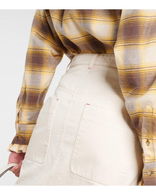 Isabel Marant Natural Flozia Cotton Midi Skirt