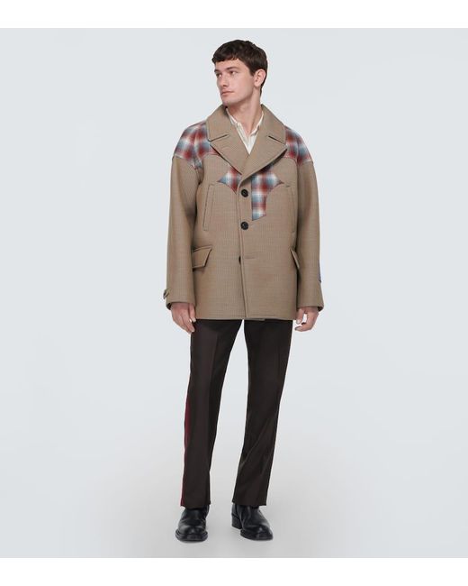 X Pendleton - Cappotto in cotone, mohair e lana di Maison Margiela in Brown da Uomo