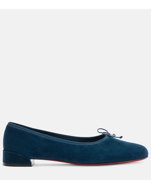 Christian Louboutin Blue Sweetie Jane Suede Ballet Flats